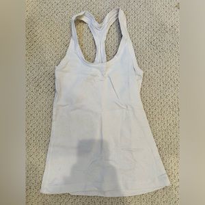 Lulu Lemon white scoop neck tank top athletic shirt
